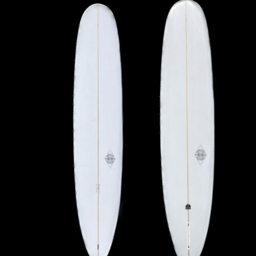 JE 9'6" longboard front and back