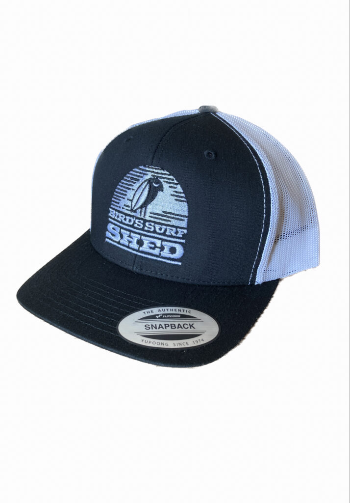 Original Logo Adjustable Trucker Hat - Black/White - Bird's Surf Shed