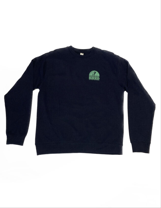 shed crew sweater navy/trop front