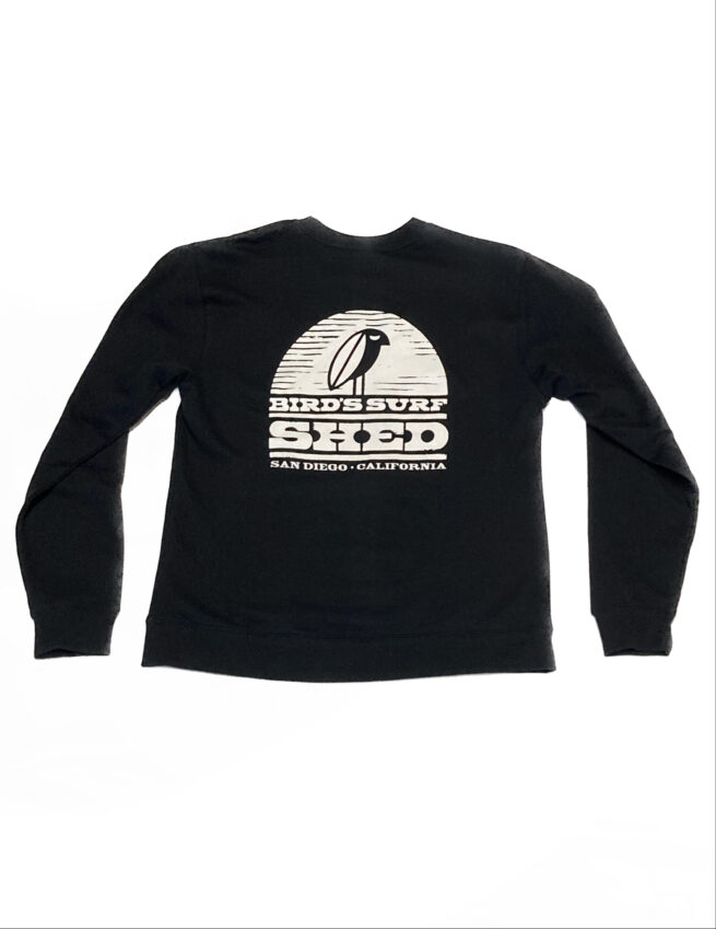 shed crew sweater black/white back
