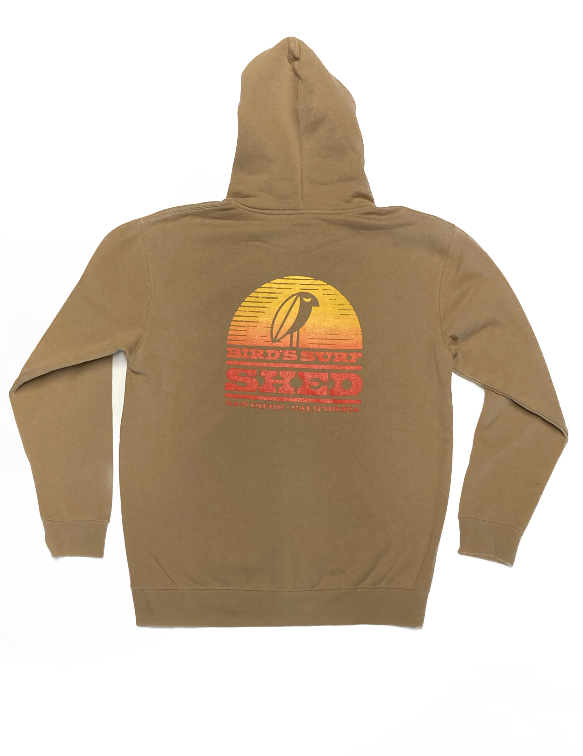 shed zip hoodie tan/sunset back